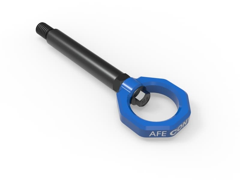 aFe Tow Hook for BMW G87 M2 CNC Machined 4130 Steel Blue Loop