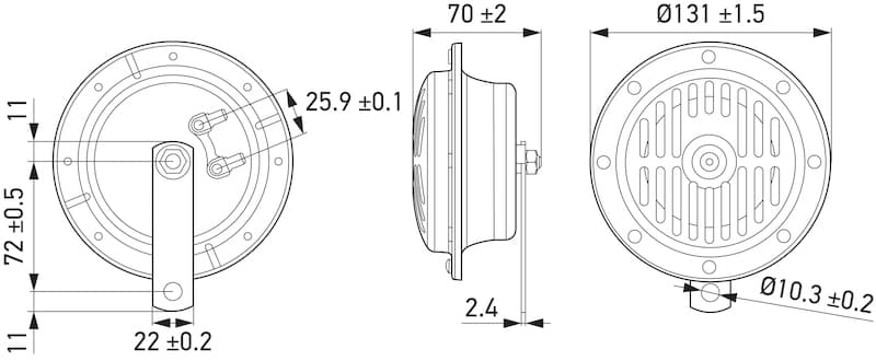 Hella DL50 Series Disc Horn Heavy Tone Riveted Assembly Durable Weatherproof - Image 4