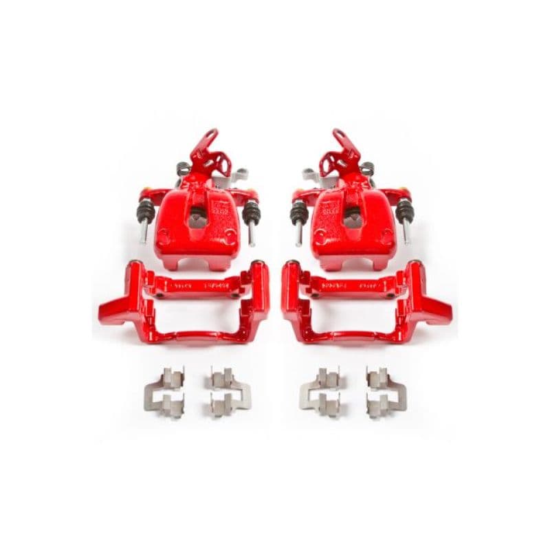 PowerStop Brake Calipers Pair Powder Coated Red Durable High-Temp Finish
