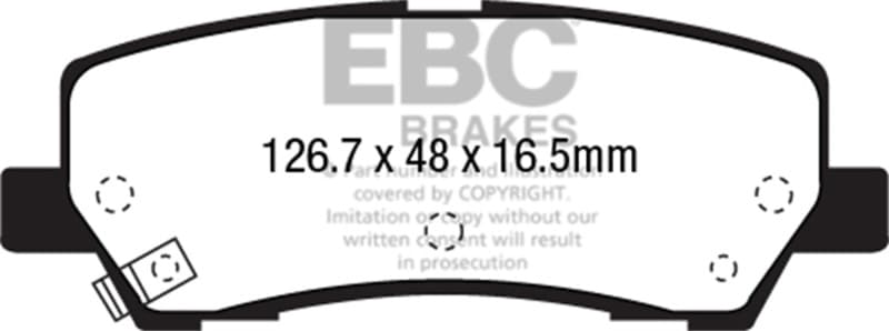 EBC Redstuff Brake Pad Set for Chevy C6 Low Dust Synthetic Fiber Ceramic - Image 2