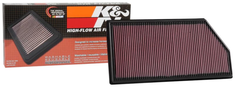 K&N Engineering Drop-In High-Flow Air Filter for Chevy C6 Reusable Washable - Image 4