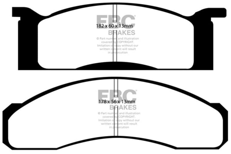 EBC Redstuff Brake Pad Set for Chevy C6 Low Dust Synthetic Fiber Ceramic - Image 2