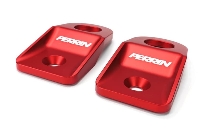 Perrin Performance Radiator Bracket Set for 08-14 Subaru WRX/STI Red