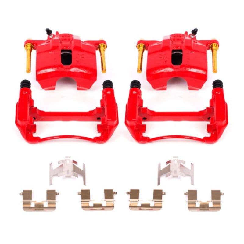 PowerStop Brake Calipers Powder Coated Red Pair Durable High-Temp Finish