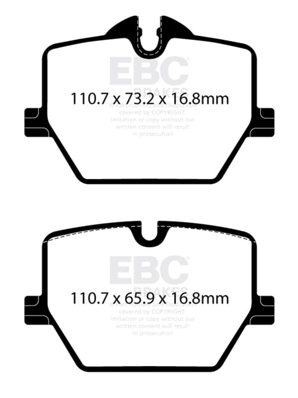 EBC Redstuff Brake Pad Set for Chevy C6 Low Dust Ceramic Compound - Image 5