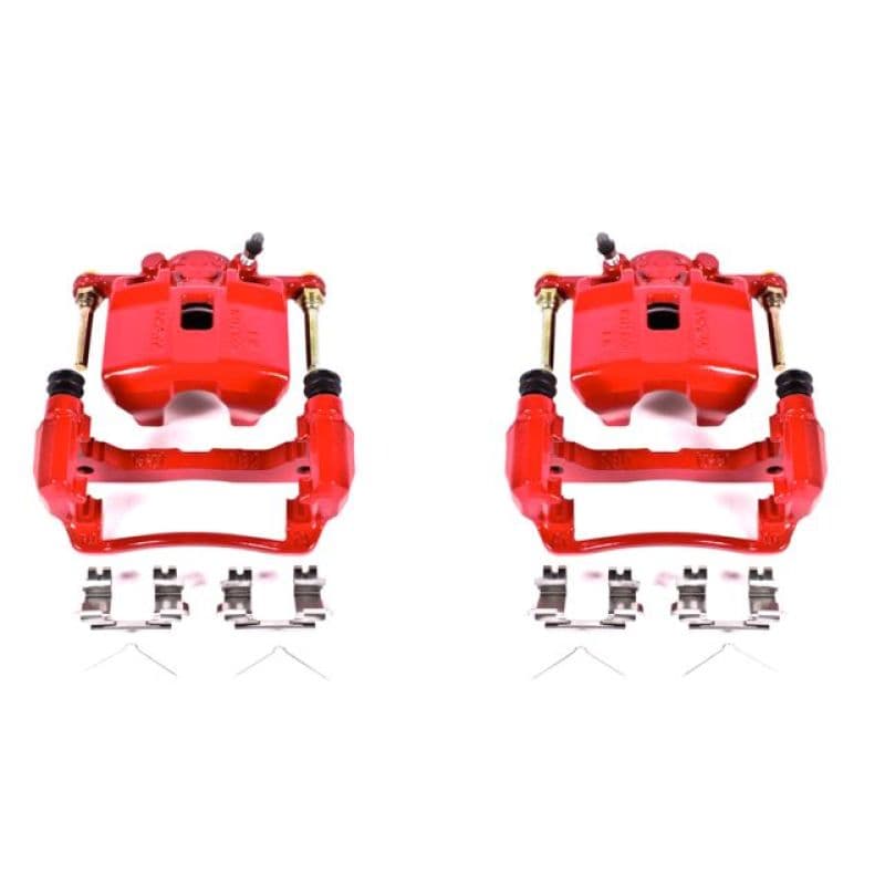 PowerStop Brake Calipers Pair Red Powder Coated Durable High-Temp Finish