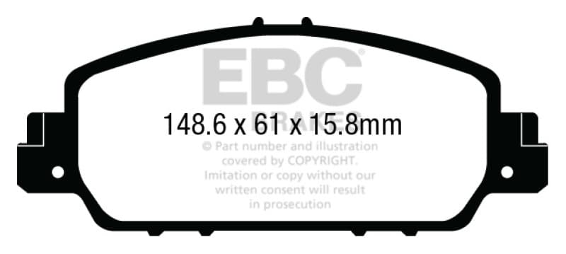 EBC Yellowstuff Brake Pad Set for Street & Track Driving High-Performance Aramid
