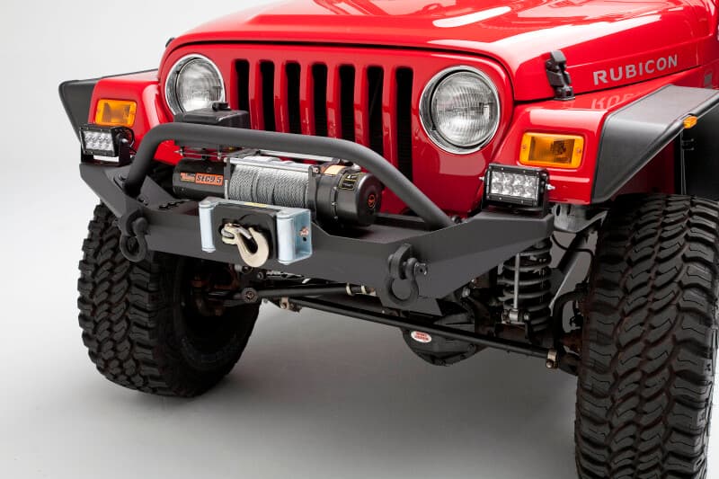 Body Armor 4x4 Front Winch Bumper 3/16" Steel with Skid Plate and Light Tabs - Image 3