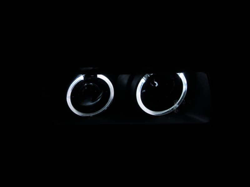 ANZO Projector Headlights for 4Dr Models Halo Clear Lens Black Housing Pair - Image 4