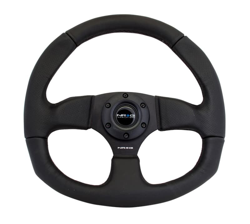 NRG Reinforced Steering Wheel 320mm Horizontal 330mm Vertical Leather Black S...