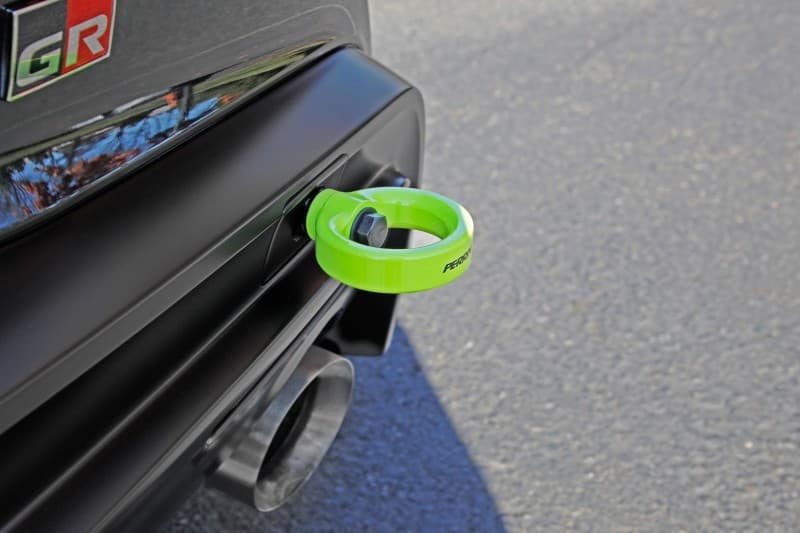 Perrin Performance Tow Hook Kit for 20-25 Toyota Supra Rear Neon Yellow - Image 5