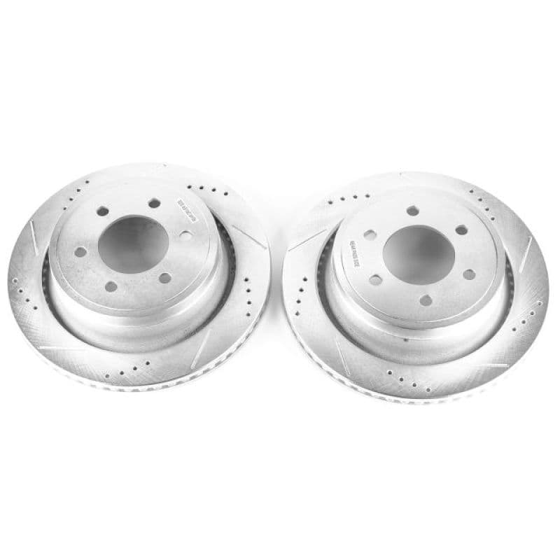 PowerStop Evolution Drilled/Slotted Rotor for OE Fit with Silver Zinc Plating