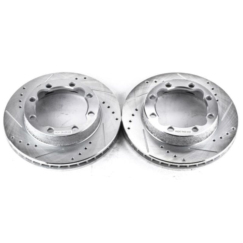 PowerStop Evolution Drilled/Slotted Rotor for OE Fitment Silver Zinc Plated