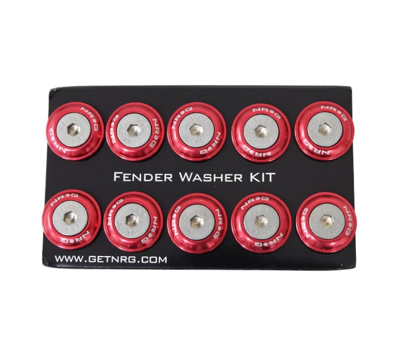 NRG Fender Washer Kit for Plastic w/Rivets Red Set of 10 - Image 3