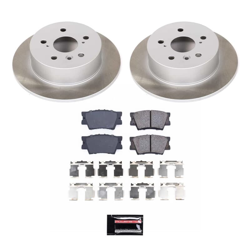 PowerStop Semi-Coated Rotor Kit for Daily-Driven Vehicles with Z17 Low-Dust Pads