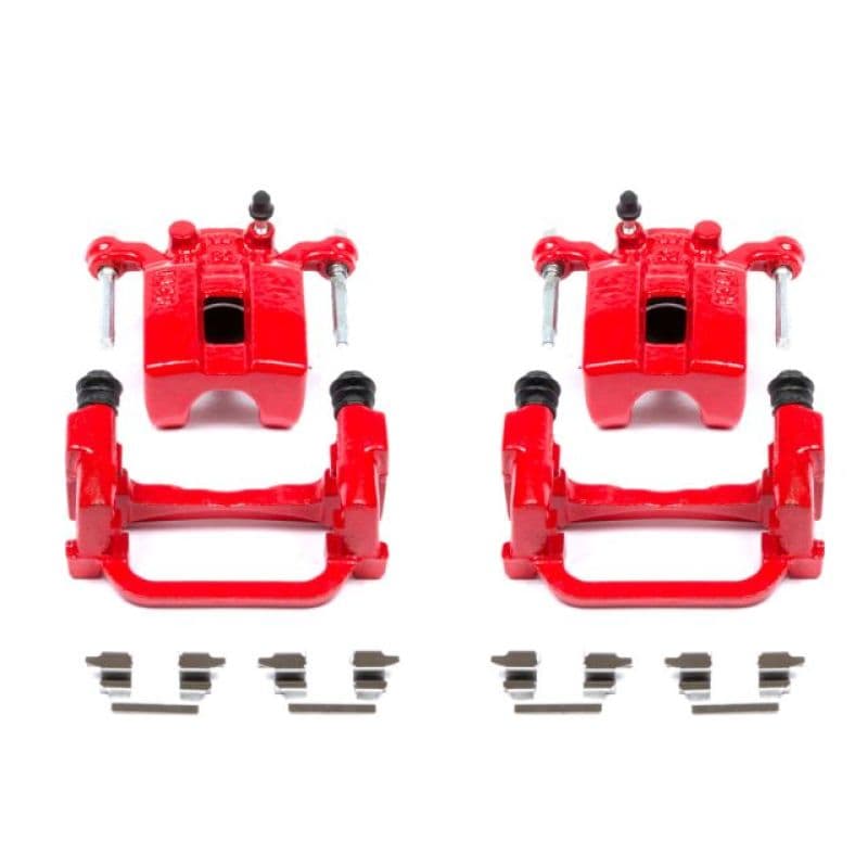 PowerStop Brake Calipers Powder Coated Red Pair Durable High-Temp Finish