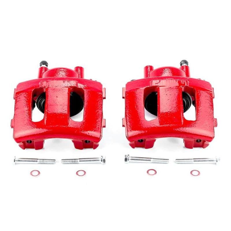 PowerStop Brake Calipers Pair Red Powder Coated Durable High-Temp Finish