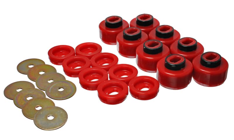 Energy Suspension Body Mounts Hyper-Flex Polyurethane Replacement Red - Image 3