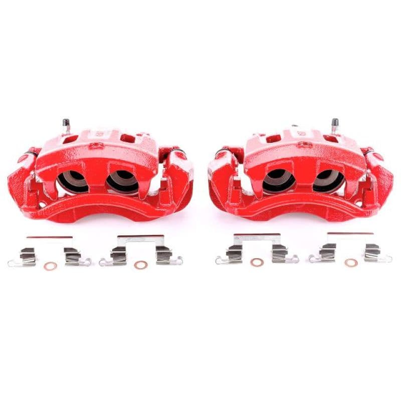 PowerStop Brake Calipers Powder Coated Red Pair Durable High-Temp Finish