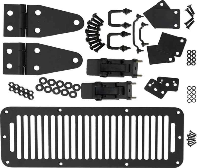 Kentrol Hood Kit for 78-95 Jeep CJ/Wrangler YJ with TJ Style Hood Catch Powde...