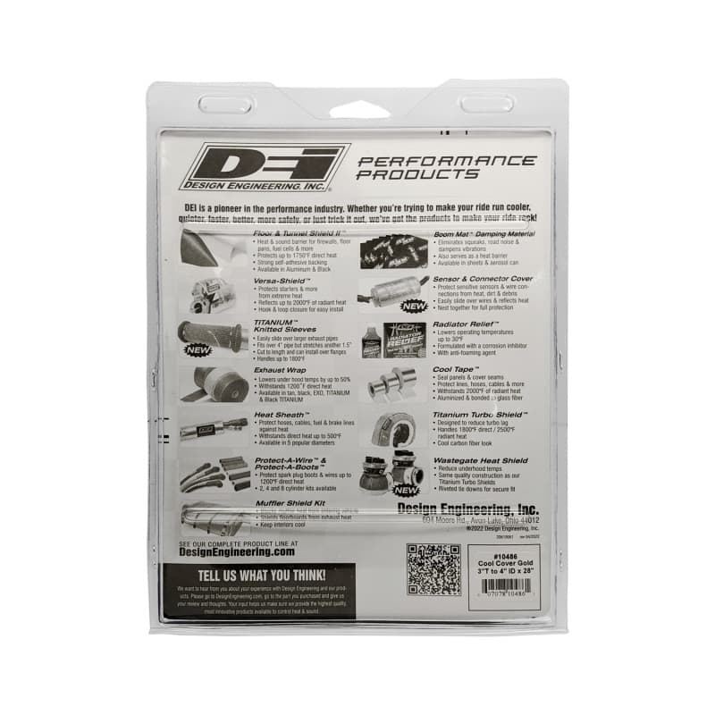 DEI Cool Cover GOLD Heat Shield for Air Tubes High Temp Metalized Polyimide - Image 3