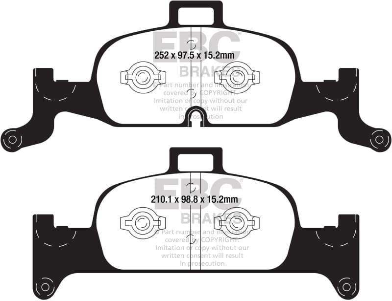 EBC Redstuff Brake Pad Set for Chevy C6 Low Dust Synthetic Fiber Ceramic