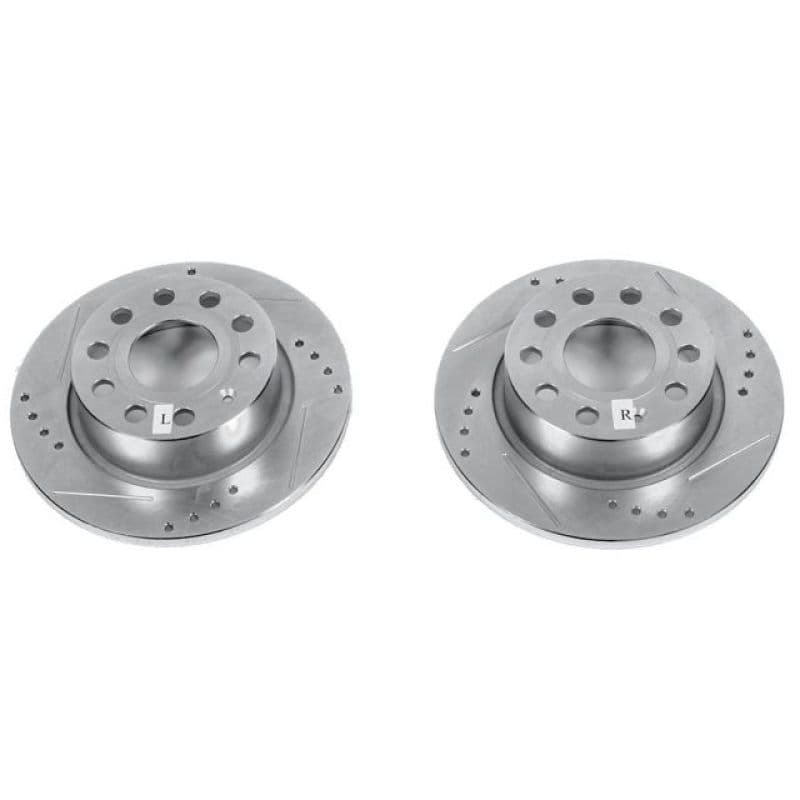 PowerStop Evolution Drilled/Slotted Rotor for OE Fitment Silver Zinc Plated