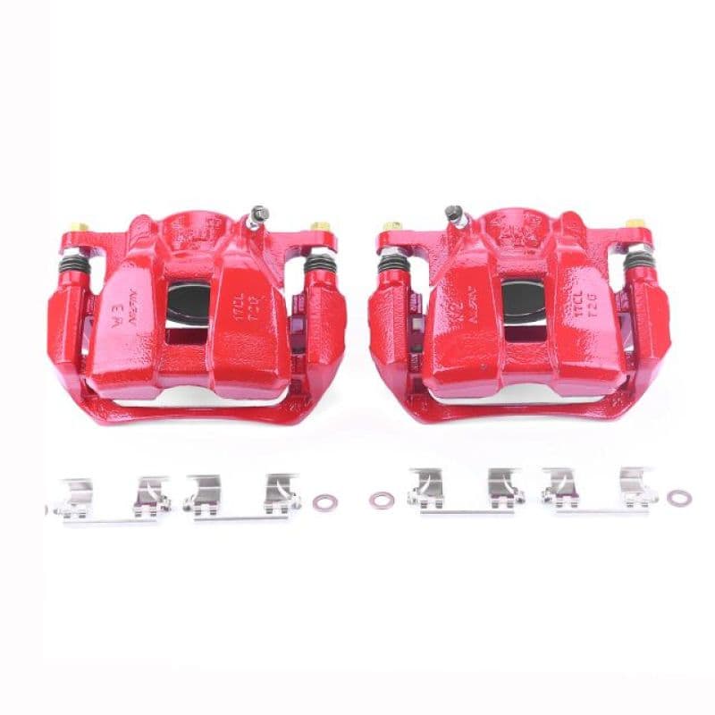 PowerStop Brake Calipers Powder Coated Red Pair Durable High-Temp Finish