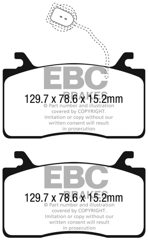 EBC Greenstuff Brake Pad Set for Street Driving High Initial Effect Up to 600°C - Image 2