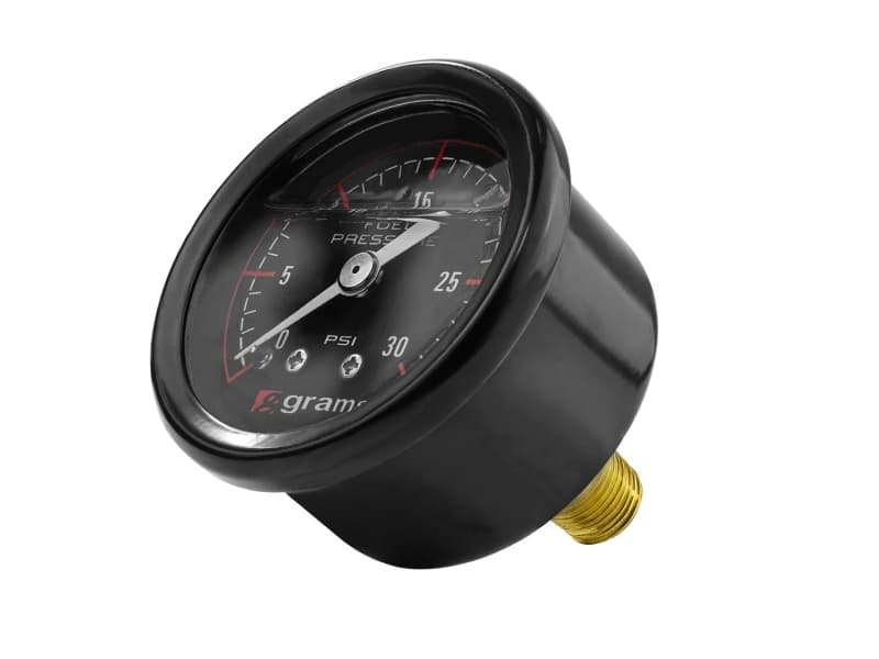 Grams Performance Fuel Pressure Gauge 0-30 PSI Glycerin Filled Matte Black St... - Image 4