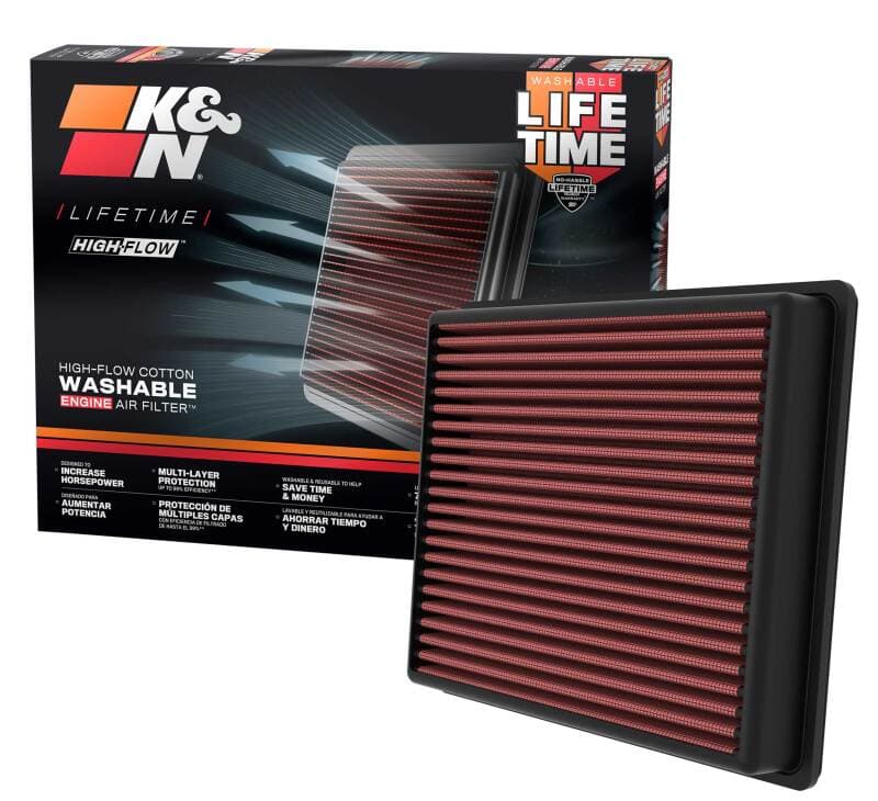 K&N Engineering Drop-In Air Filter Washable Reusable High-Flow 33-5129 - Image 4