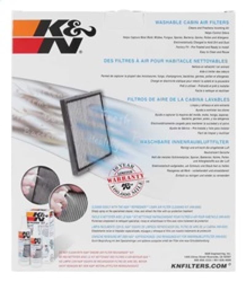 K&N Engineering Cabin Air Filter Washable High-Flow Synthetic Material - Image 5