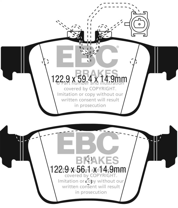 EBC Redstuff Ceramic Brake Pad Set for High HP Imports Low Dust - Image 4