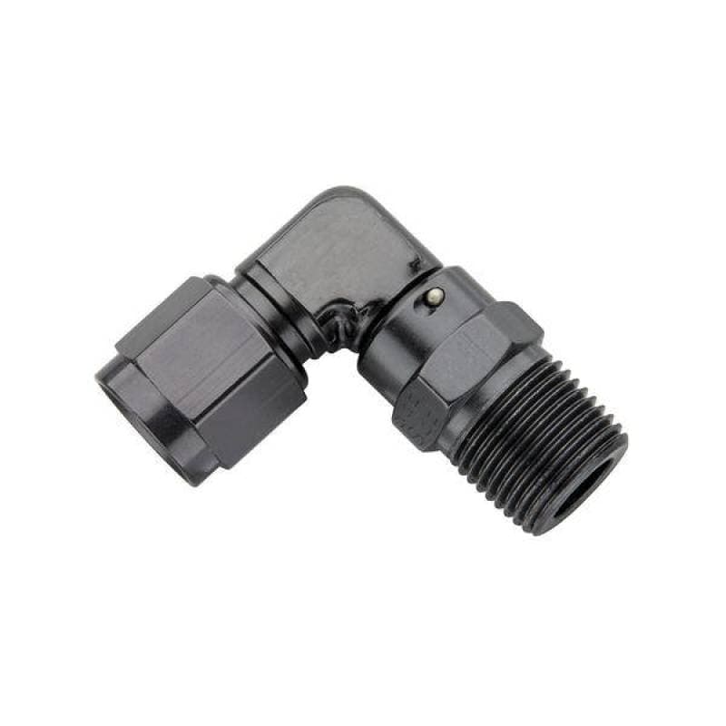 Fragola -10AN Female Swivel to 3/8 NPT Adapter 90 Degree Black