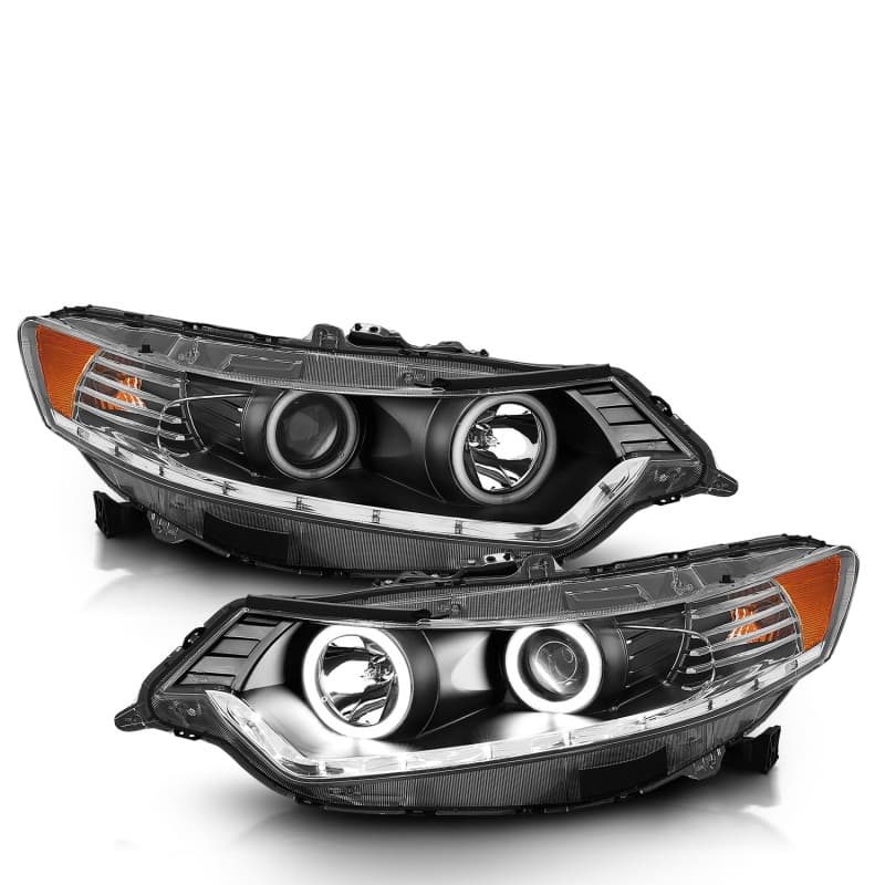 ANZO Projector Headlights for Factory HID Bulb Models Pair Clear Lens Black H...