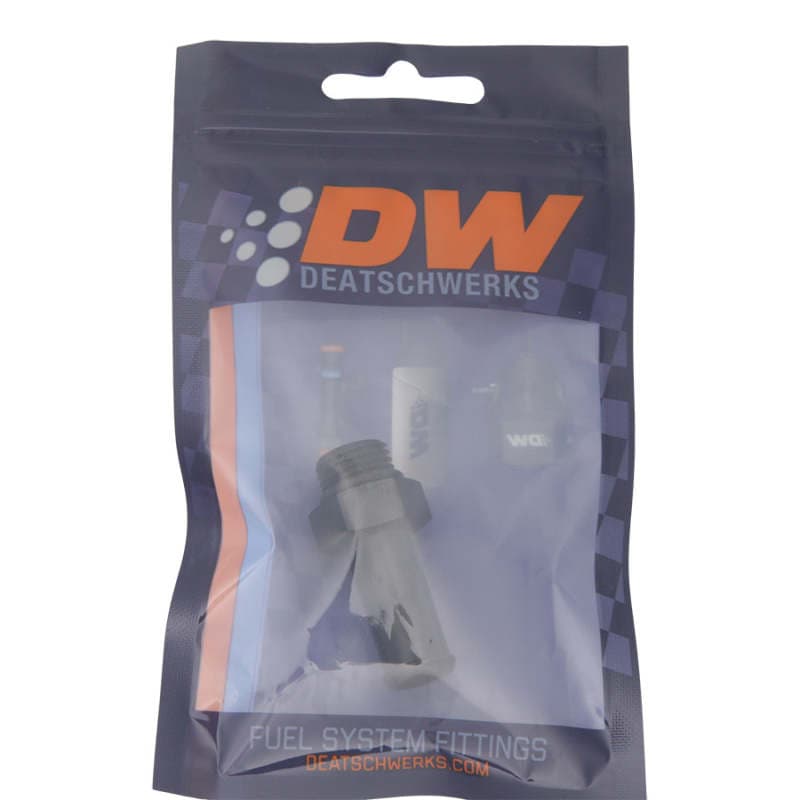 DeatschWerks 6AN ORB Male to 1/2in Male Barb Adapter with O-Ring Matte Black - Image 2