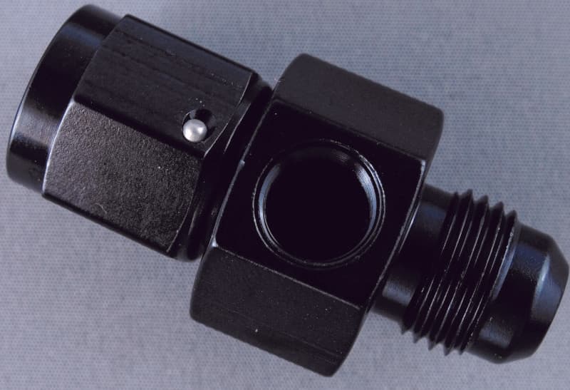 Fragola Inline Gauge Adapter for -6AN Male x -6AN Female Black
