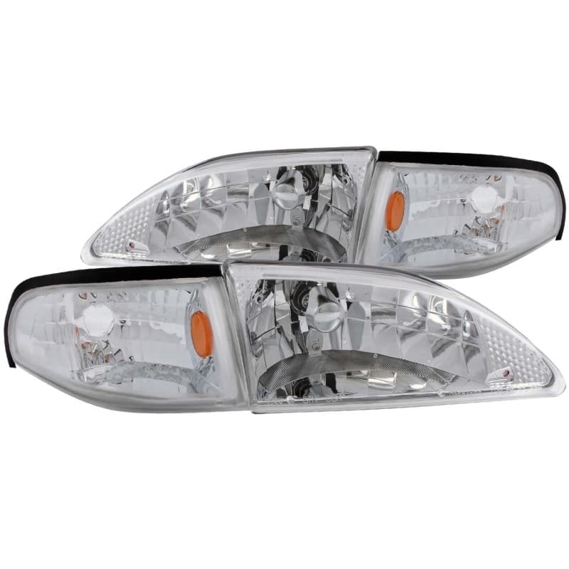ANZO Crystal Headlights for Chevy C6 Clear Lens Chrome Housing Pair