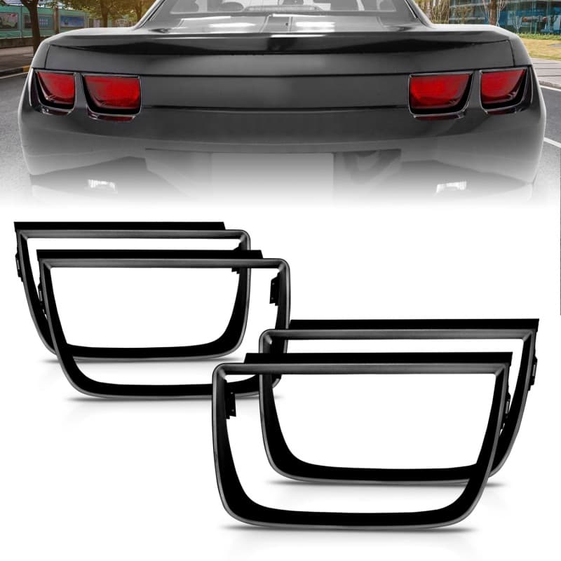 ANZO Tail Light Bezels for Chevy C6 Flat Black 4-Piece Pair