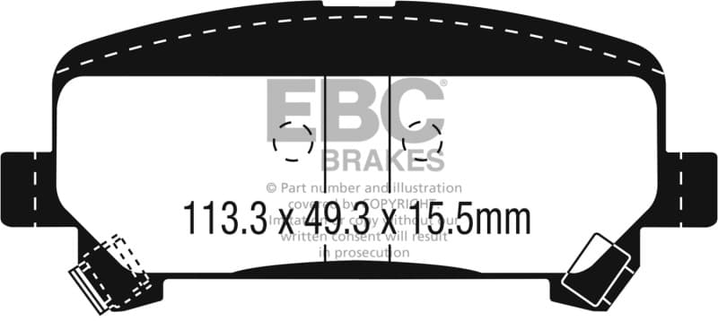 EBC Greenstuff Brake Pad Set for 4x4 Heavy Duty Low Wear Offroad Resistant - Image 2