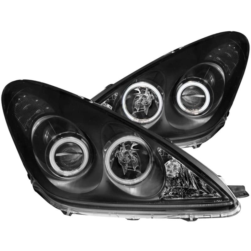 ANZO Projector Headlight Set for Non HID Models Pair Clear Lens Black Housing