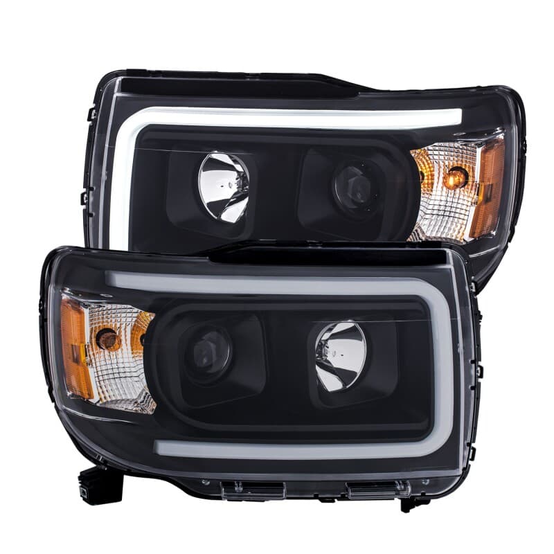 ANZO Projector Headlight Set for Chevy C6 Clear Lens Black Housing - Image 2