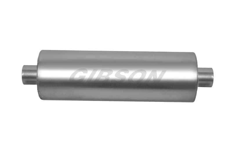Gibson MWA Round Race Muffler 5.0in Compact Straight-Thru Flow