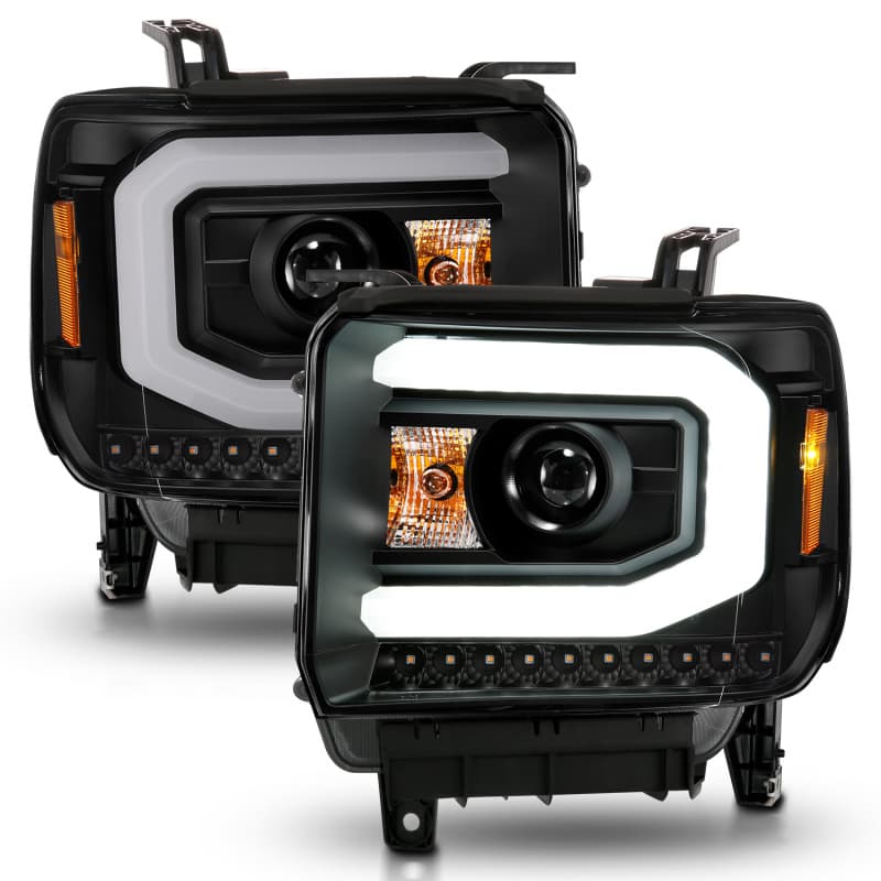 ANZO Projector Headlights for Chevy C6 G2 Pair Clear Lens Black Housing - Image 3