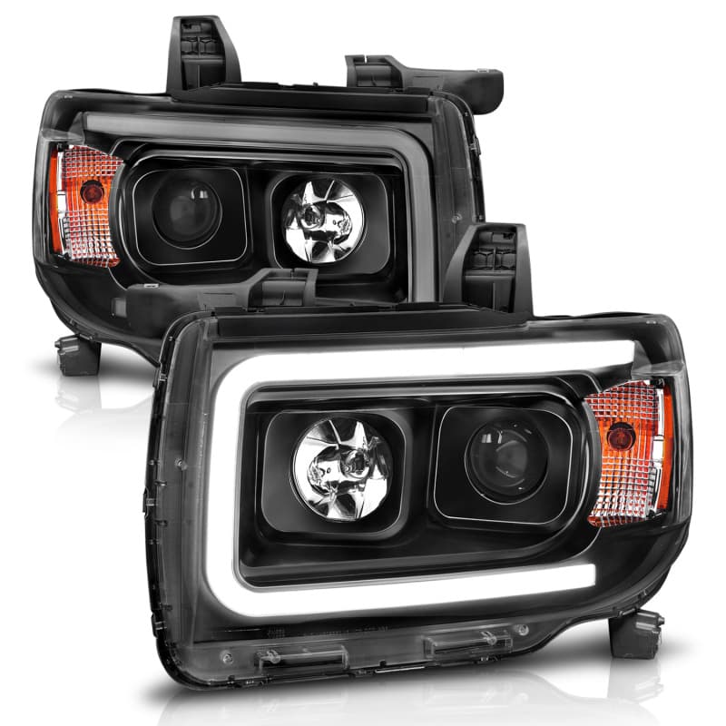 ANZO Projector Headlight Set for Chevy C6 Clear Lens Black Housing - Image 3