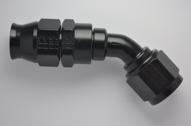Fragola -6AN 45° Real Street Hose End Black for PTFE Hose