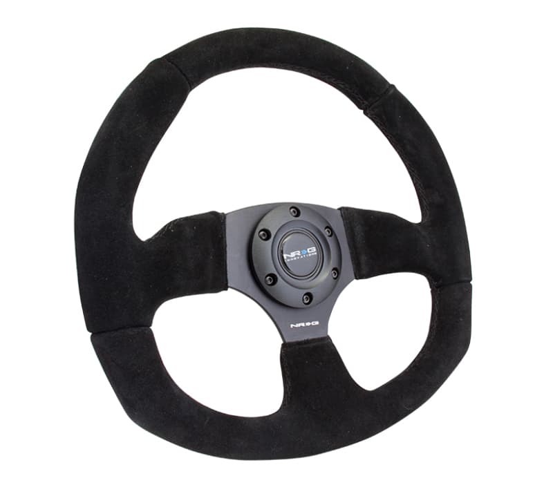 NRG Reinforced Steering Wheel 320mm Horizontal 330mm Vertical Black Suede - Image 4
