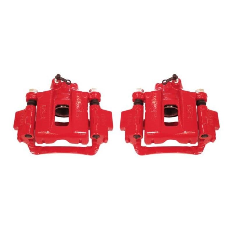 PowerStop Brake Calipers Pair Powder Coated Red Durable High-Temp Finish