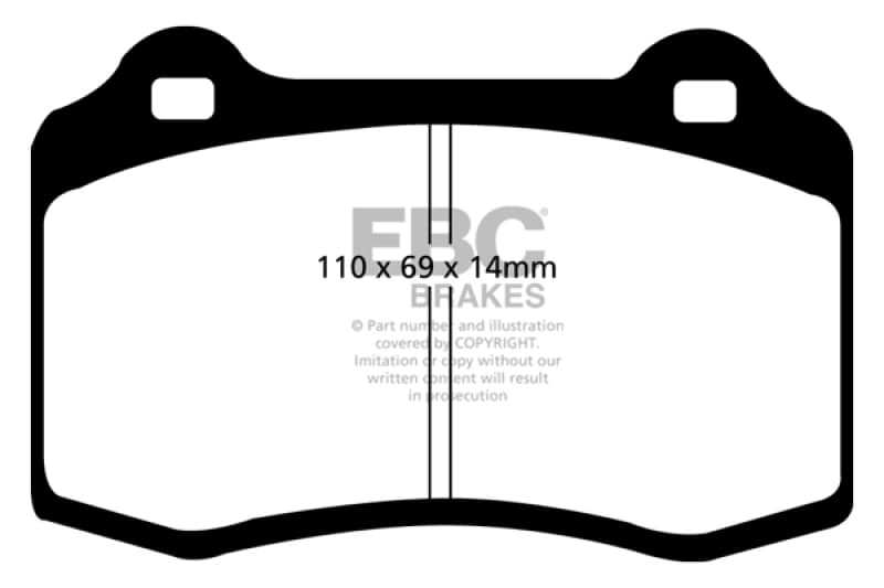 EBC Redstuff Brake Pad Set for Chevy C6 Synthetic Fiber Low Dust