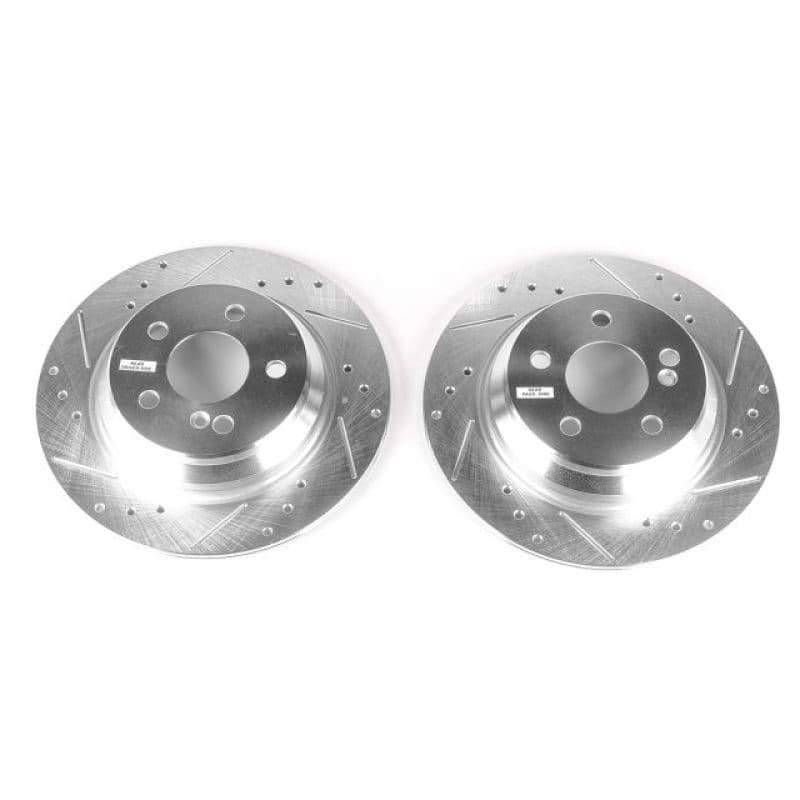 PowerStop Evolution Drilled/Slotted Rotor for OE Fit Silver Zinc Plated